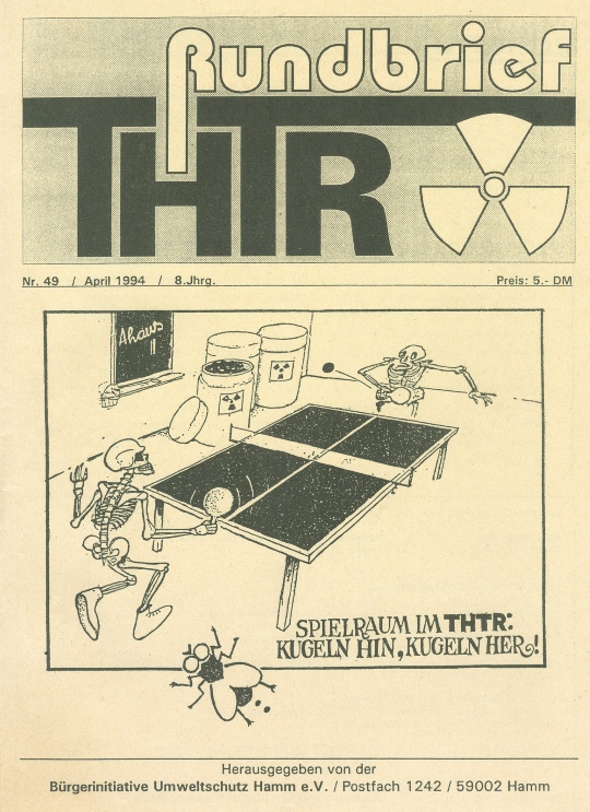 Titelseite des THTR-Rundbrief Nr. 49 im April 1994