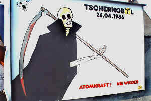 Fritz Brümmer által tervezett óriásplakát - Csernobil -