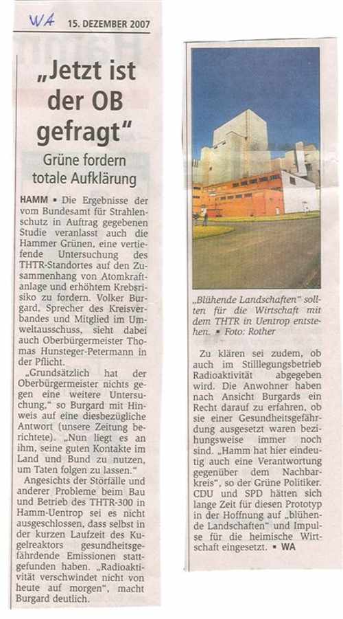 Westfälischer Anzeiger 15.12.2007 Desember XNUMX