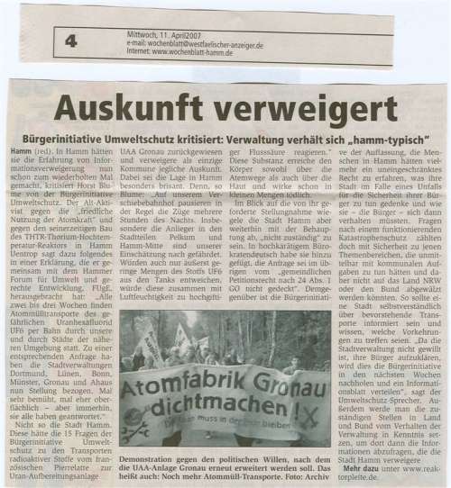 Wochenblatt 11.04.2007