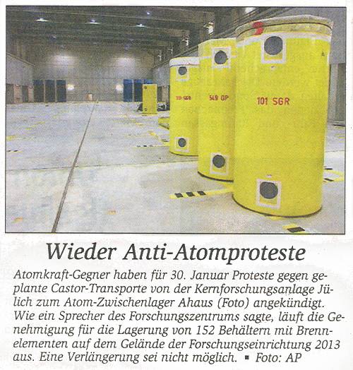 WestfälischerAnzeigerでWestcastor2011を停止します